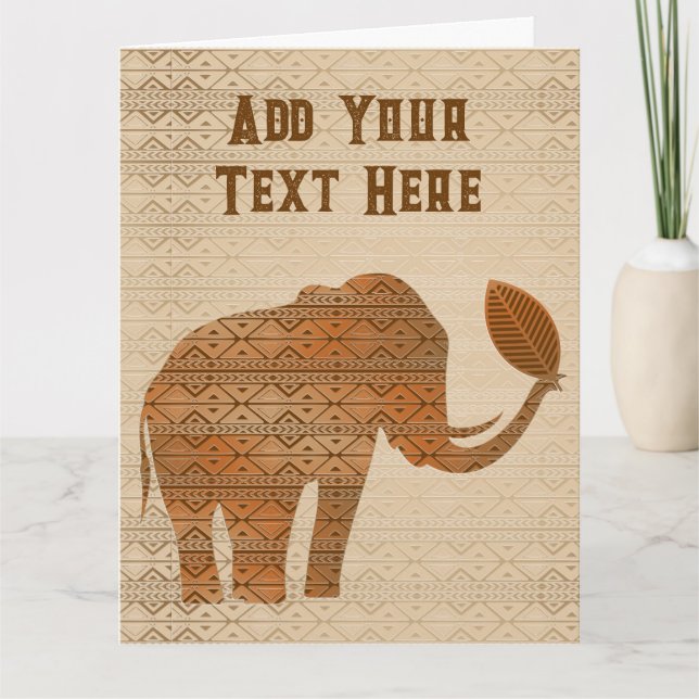 Elephant Tribal Art Design Card (Front)
