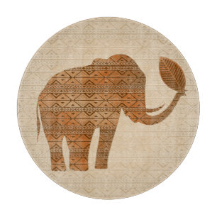 Elephant Tribal Art Design Cutting Board