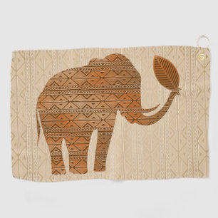 Elephant Tribal Art Design Golf Towel