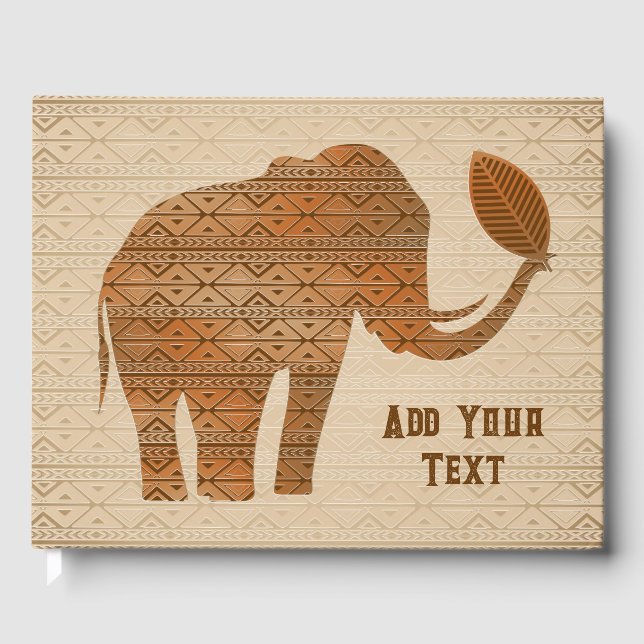Elephant Tribal Art Design Guest Book (Front)