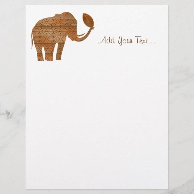 Elephant Tribal Art Design Letterhead (Front)