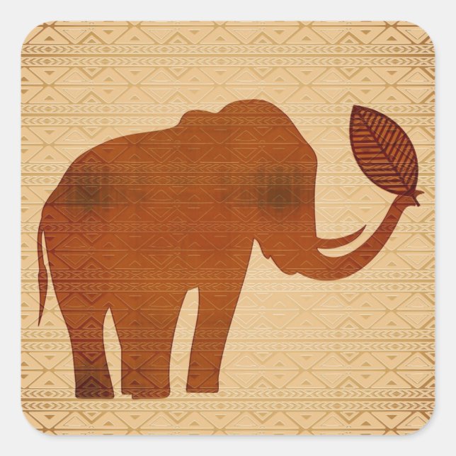 Elephant Tribal Art Design stickers (Front)
