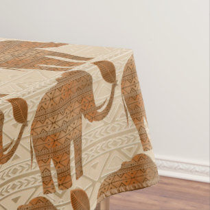 Elephant Tribal Art Design Tablecloth