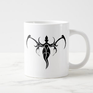 Elephant Tribal Tattoo - Black and white Large Coffee Mug