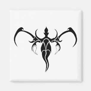 Elephant Tribal Tattoo - Black and white Magnet