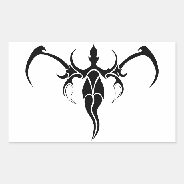 Elephant Tribal Tattoo - Black and white Rectangular Sticker (Front)