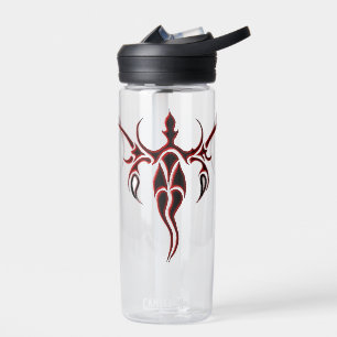 Elephant Tribal Tattoo - red and black Water Bottle