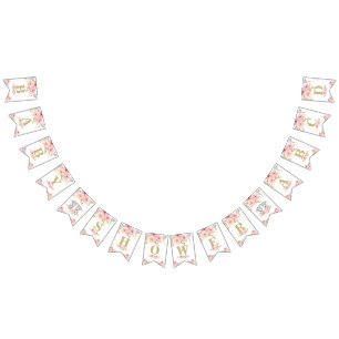 Elephant Twins Baby Shower Bunting Flag Banner