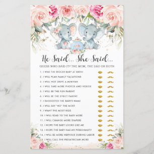 Elephant Twins Tea Party He Said She Said Game