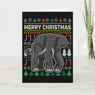 Elephant Ugly Christmas Sweater Wildlife Series Holiday Card