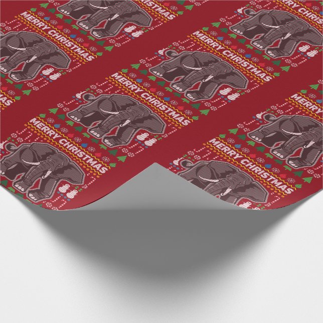 Elephant Ugly Christmas Sweater Wildlife Series Wrapping Paper (Corner)