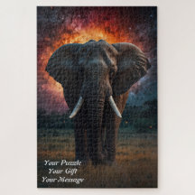 Elephant Under a Starry Sky
