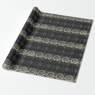 Elephant Unity Grey Stone Wrapping Paper