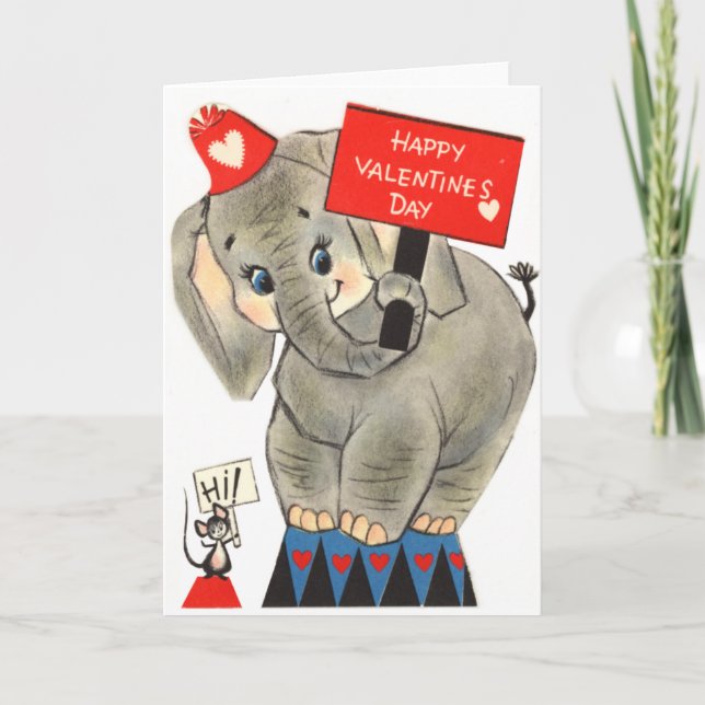 Elephant Valentine Card (Front)