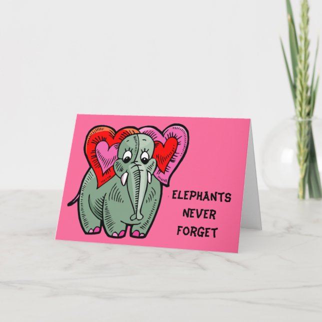 Elephant Valentine Card (Front)