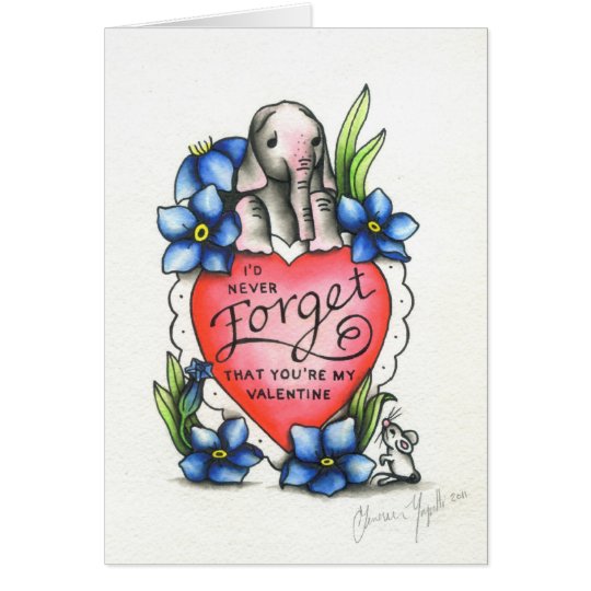 Elephant Valentine Card