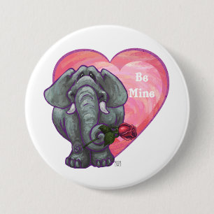 Elephant Valentine's Day 7.5 Cm Round Badge