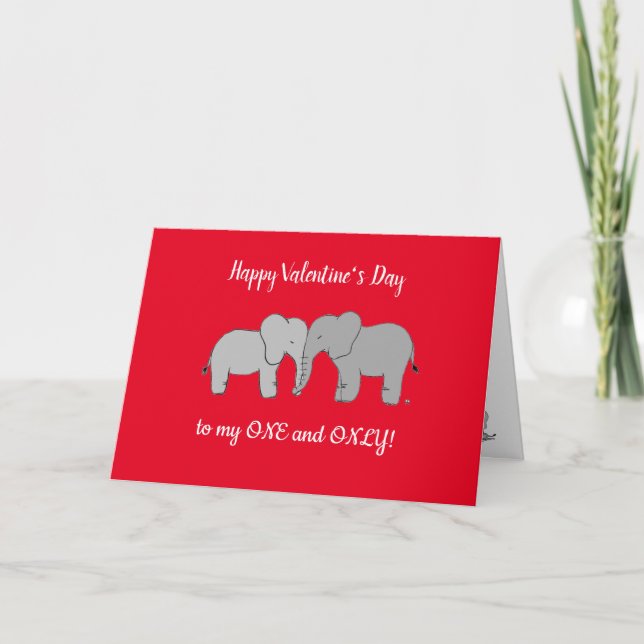 Elephant Valentine's Day Card (Front)