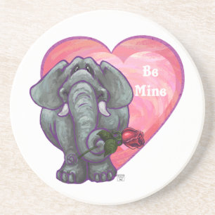 Elephant Valentine's Day Coaster