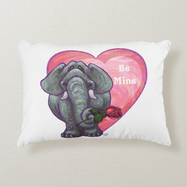 Elephant Valentine's Day Decorative Cushion (Front)