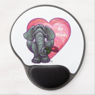 Elephant Valentine's Day Gel Mouse Pad