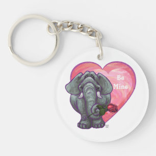 Elephant Valentine's Day Key Ring