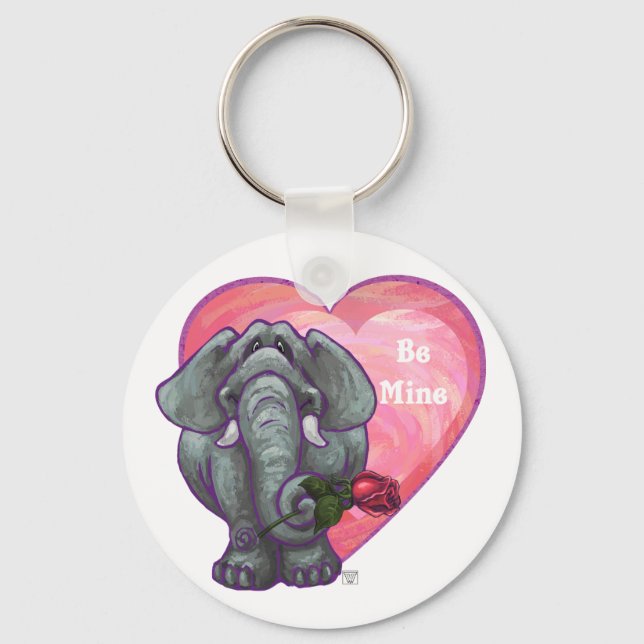 Elephant Valentine's Day Key Ring (Front)
