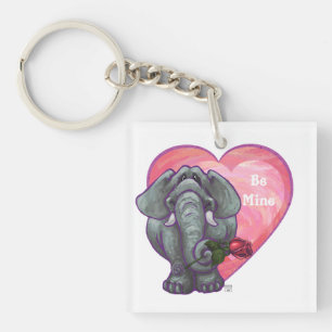 Elephant Valentine's Day Key Ring