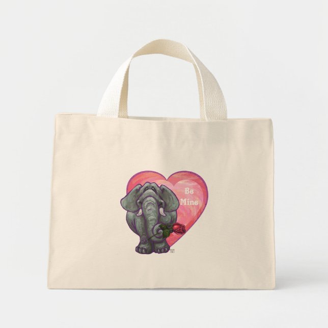 Elephant Valentine's Day Mini Tote Bag (Front)