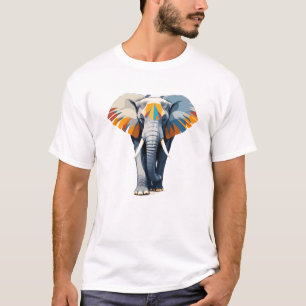 Elephant Vector Art with Vibrant Colours T-Shirt