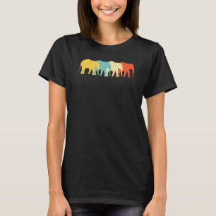 Elephant Vintage Retro Mammoth Zoo Tusk 60s 70s T-Shirt