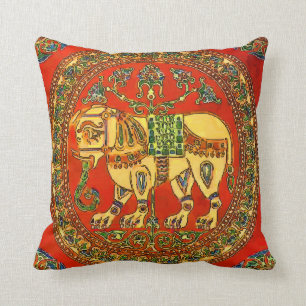 Elephant, Vintage Tile Look Cushion