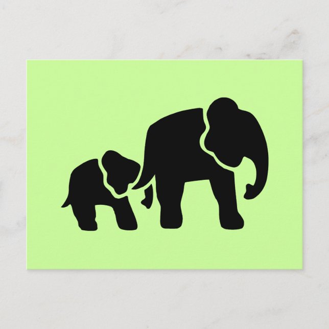 Elephant Vintage Wood Engraving Postcard (Front)