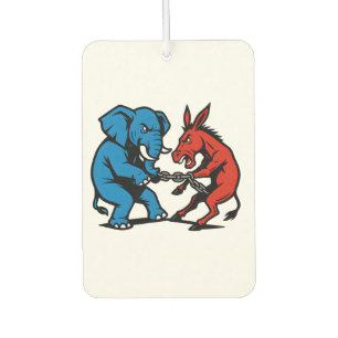 Elephant vs Donkey Graphic Car Air Freshener