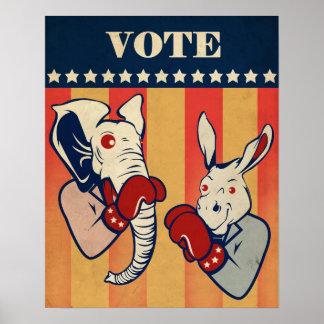 Elephant vs. Donkey Poster