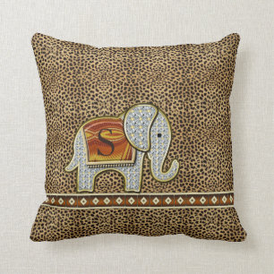 Elephant Walk Monogram Cheetah ID390 Cushion