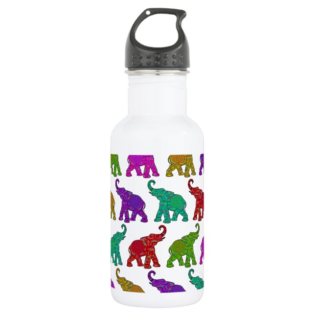 Elephant Walk pattern tiles design 532 Ml Water Bottle (Front)