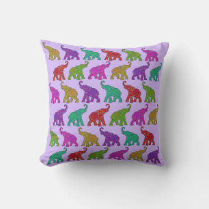 Elephant Walk pattern tiles design Cushion