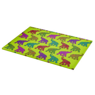 Elephant Walk pattern tiles design Cutting Board