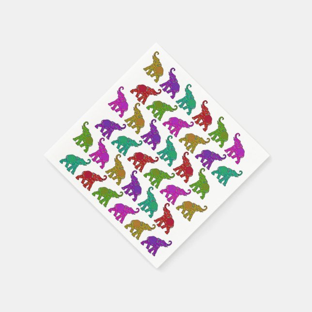 Elephant Walk pattern tiles design Napkin (Corner)