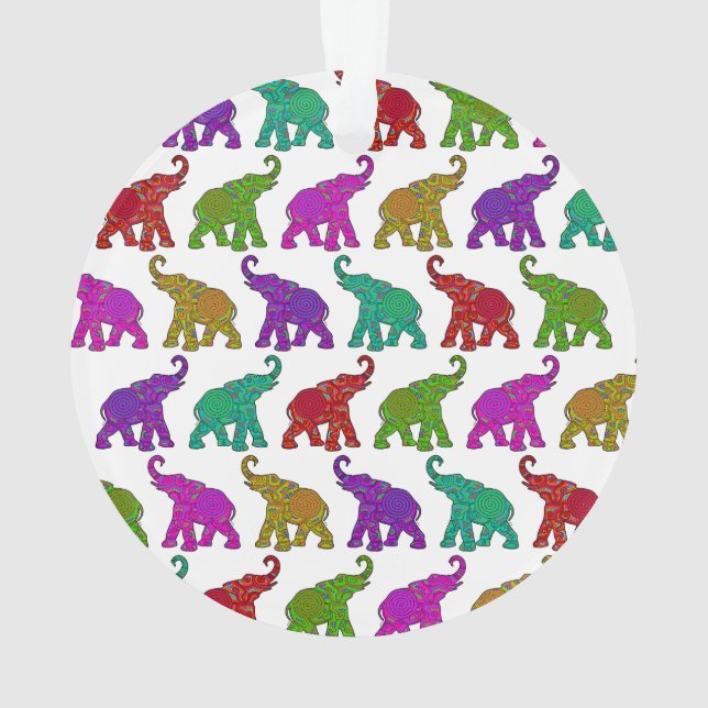 Elephant Walk pattern tiles design Ornament (Back)