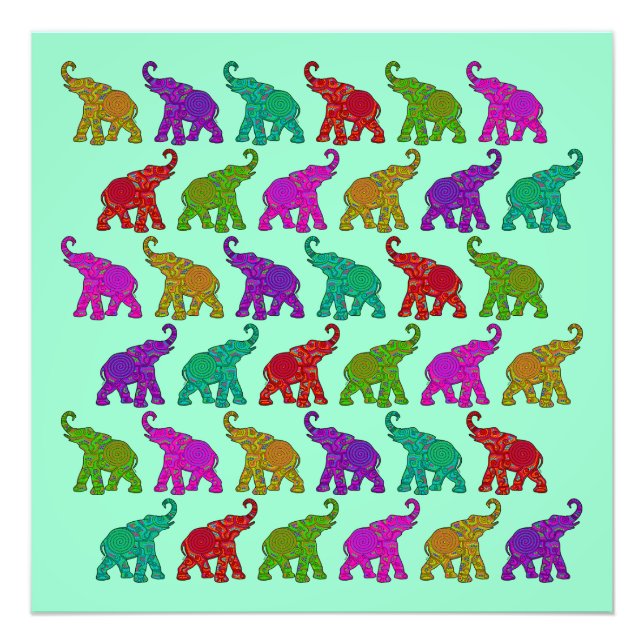 Elephant Walk pattern tiles design Photo Print (Front)