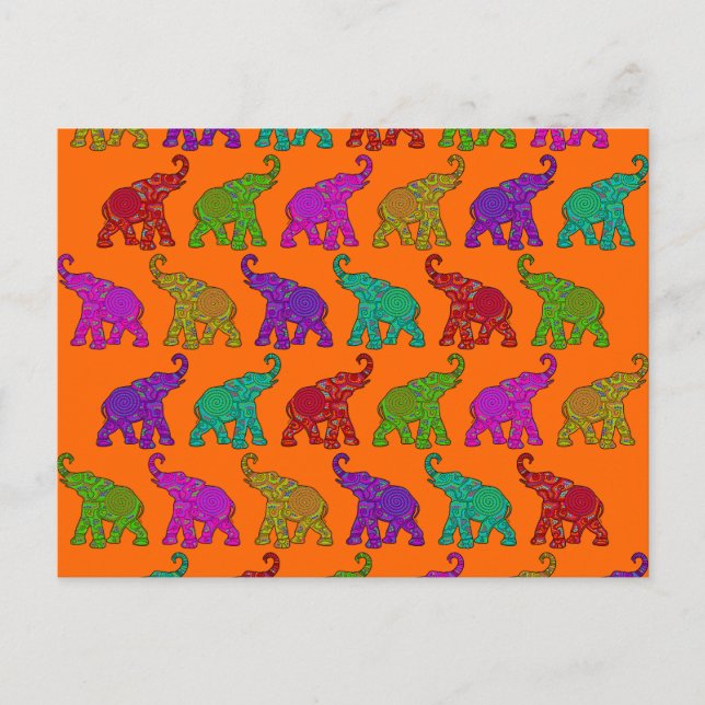 Elephant Walk pattern tiles design Postcard (Front)