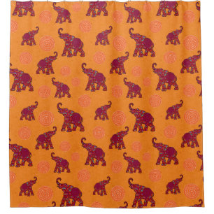 Elephant Walk Pattern + your backgr. & ideas Shower Curtain