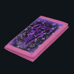 Elephant Wallet In Purple Pink Starry Night<br><div class="desc">Neon Purple Pink Elephant Walking At Starry Night Magic Animal Drawing - Choose / Add Your Unique Text / Colour - Make Your Special Gift - Resize and move or remove and add elements / image with customisation tool ! - Drawing and Design by MIGNED. You can also transfer my...</div>