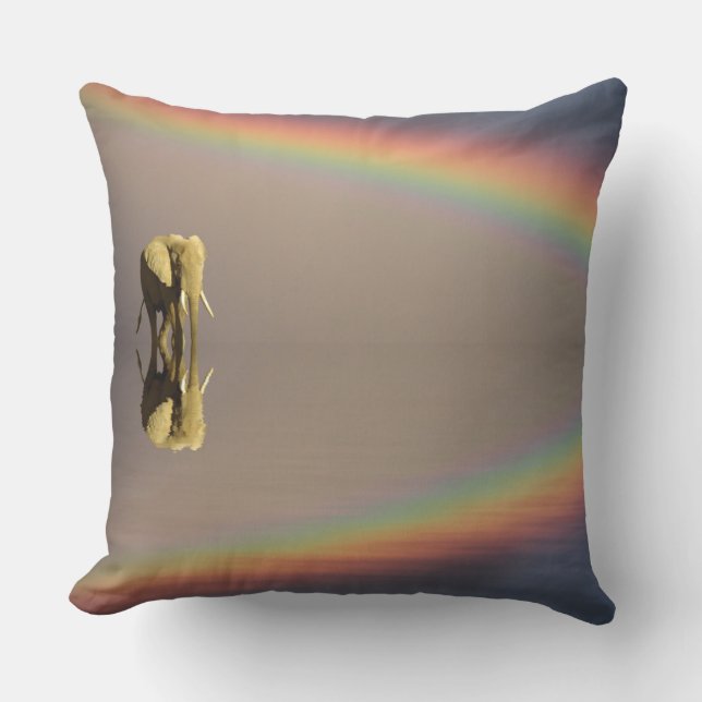 Elephant, Water & Rainbow, Kenya Cushion (Front)