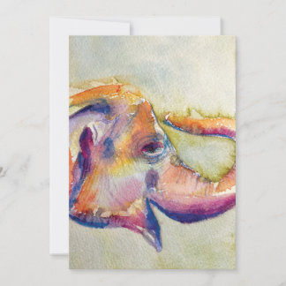 Elephant Watercolor Greeting Card