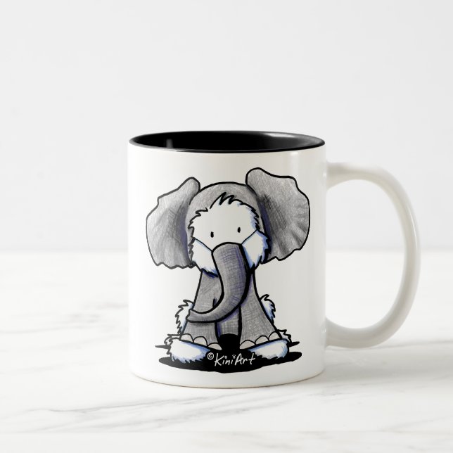 Elephant Westie Terrier Two-Tone Coffee Mug (Right)