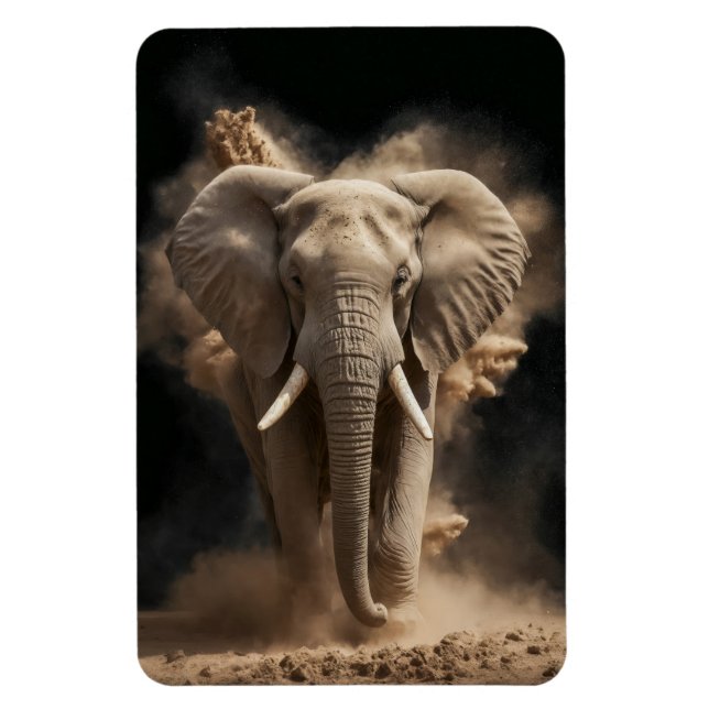 Elephant Wild Animal Elegant Dramatic Portrait  Magnet (Vertical)