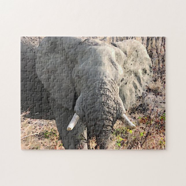 Elephant Wild Animals Art Jigsaw Puzzle (Horizontal)